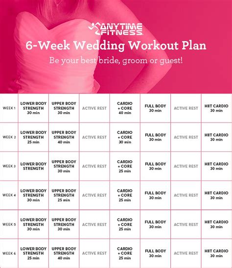 Your 6 Week Wedding Workout Plan To Have You Toned And Glowing For The