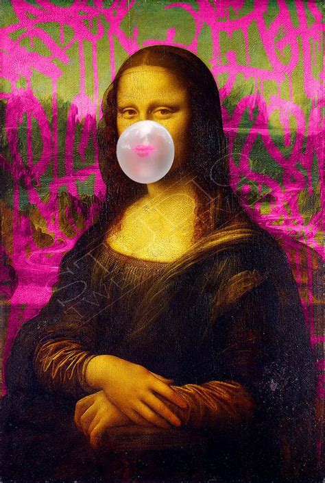 Impresión De Mona Lisa Con Chicle Arte De Graffiti Divertido Etsy