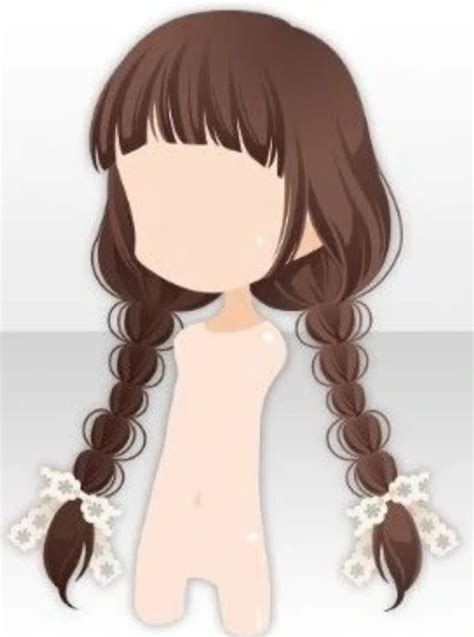 Pin By Mabe On 12277777ผมสวยยยยยย Anime Hair Chibi Hair Ribbon Braids