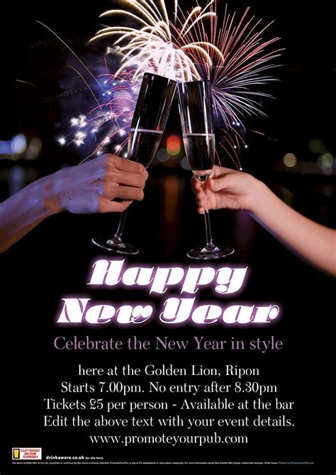 New Years Poster Promote Your Pub