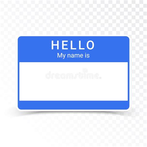 Introduction Name Card With Classic Phrase Hello My Name Is S Stock Vector Illustration Of
