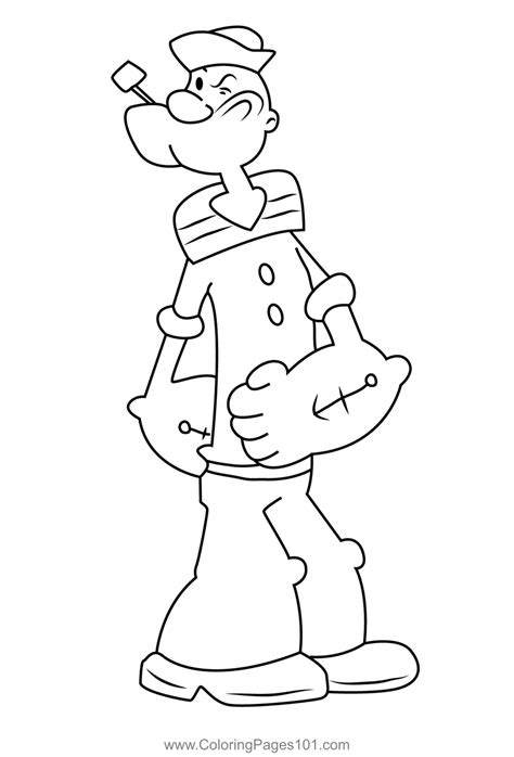 Popeye The Powerful Man Coloring Page For Kids Free Popeye The Sailor