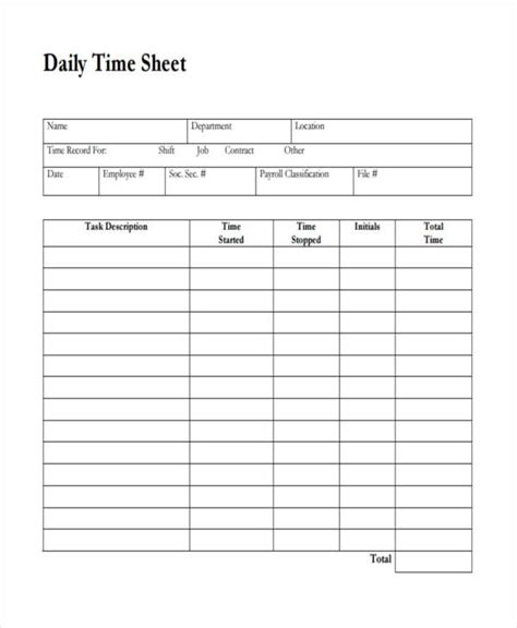 Free And Premium Templates Timesheet Template Time Sheet Printable