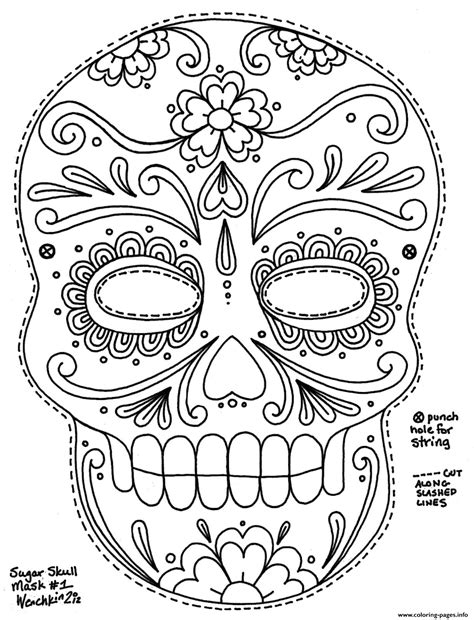 These skulls are used to decorate the altars of the dead and as sweet treats for giving. Simple Adult Coloring Pages at GetColorings.com | Free ...