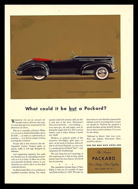 Antique Original 1941 Packard Convertible Victoria Custom Vintage Art