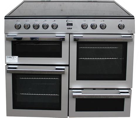 Flavel Ml10crs Silver 100cm Electric Range Cooker 2 X Ovens Grill