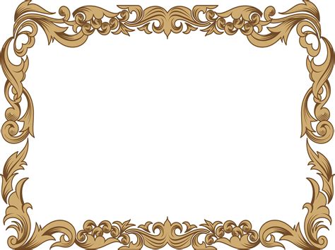 Islamic Frame With Arabic Ornament On Gold Download Png Image