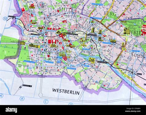 East West Berlin Map Immagini And East West Berlin Map Fotos Stock Alamy