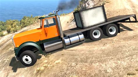 Beamng Drive T Series Flatbed Truck Transporting A 10 Ton Box Part 2