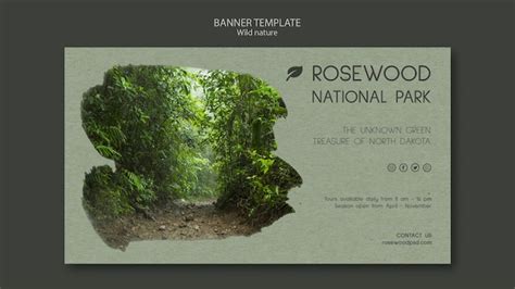 Rosewood National Park Banner Template With Trees Psd File Free Download