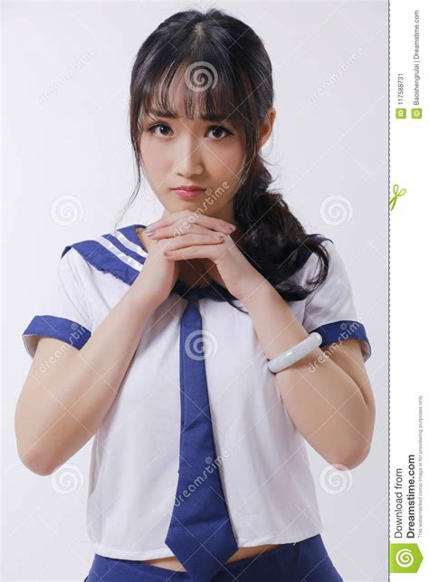 Asian Girl And Sailor Suit Stock Image Image Of People