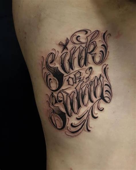 Chronic Ink Tattoo Toronto Tattoo Sink Or Swim Custom Lettering