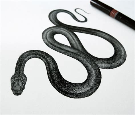 Snake Original Drawing Pet And Dot