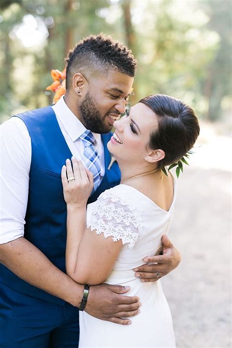Fall Wedding Mixed Race Couple Married In Lake Arrowhead California Pine Rose Cabins Hidd