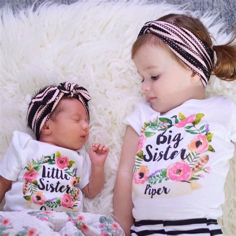 Big Sister Little Sister Matching Sister Outfits Personalized Sibling