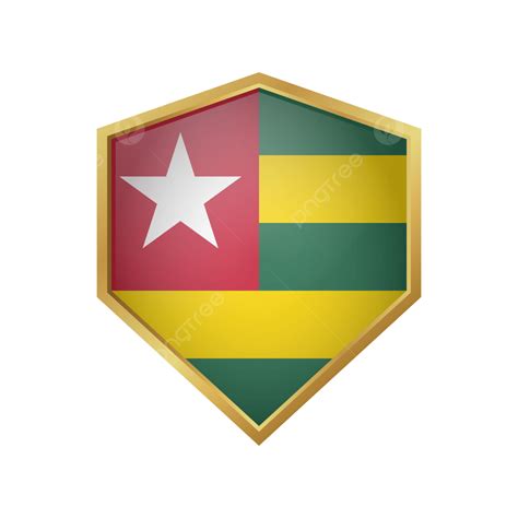 Togo Flag Vector With Gold Shield Frame Png Togo Bandera Vector Png