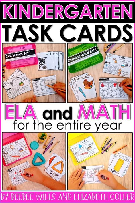 75 Kindergarten Task Cards For Math And Literacy Kindergarten Task