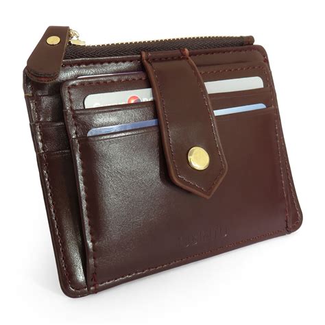 Product title women card holder ,leather wallet with zipper id win. Mens Mini Leather Wallet Slim Small ID Credit Card Holder Coin Purse Zipper UK | eBay
