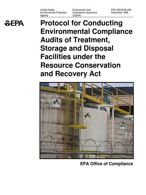 Epa Audit Guidelines For Tsdf Resource Conservation And Recovery Act
