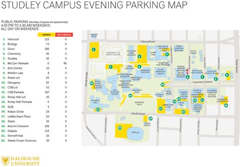 Parking Campus Maps Dalhousie University