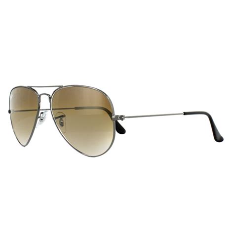 Ray Ban Sunglasses Aviator 3025 Gunmetal Brown Gradient 00451 Large 62mm Ebay