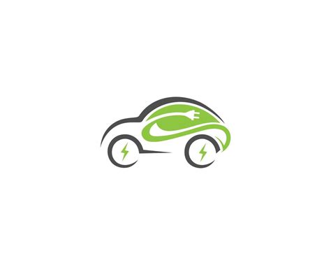 Eco Friendly Electric Car Logo Design With Green Leaf Charging Vehicles