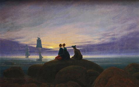 Moonrise Over The Sea Painting By Caspar David Friedrich