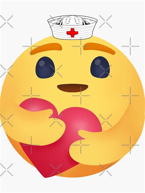 New Care Emoji Nurse Hug Heart Emoji Nurse Sticker By Bullish Bear