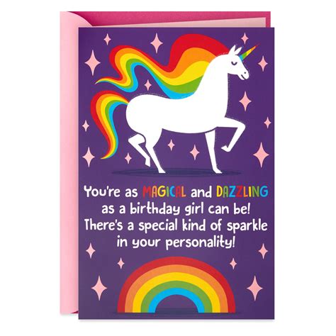 Hallmark Birthday Card For Girls Unicorn