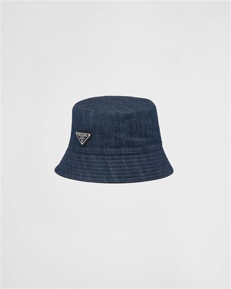 Navy Denim Bucket Hat Prada