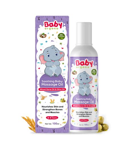 Babyorgano Soothing Baby Massage Oil With Olive Oil Almond Oil Wheat
