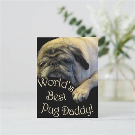 World S Best Pug Daddy Postcard Zazzle