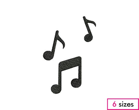 Mini Musical Notes Silhouette Machine Embroidery Design Song Etsy Uk