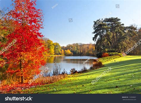 Autumn Landscape Park Autumn Bright Colors Stock Photo