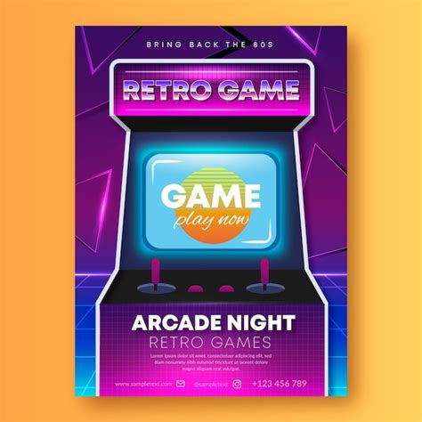 Premium Vector Retro Gaming Poster Template