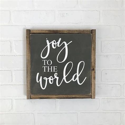 Joy To The World Sign Painted Wood Sign Size 12 X 12 Approximate