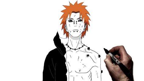 How To Draw Painbeat Up Step By Step Naruto Youtube