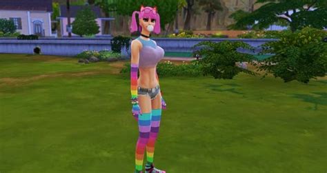 Rainbow Thigh High Socks And Rainbow Long Gloves Sims 4 Updates ♦