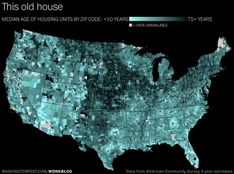 Map The Age Of Housing In Every Zip Code In The Us The Washington Post