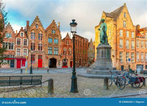Jan Van Eyckplein Square Bruges Stock Photos Free And Royalty Free