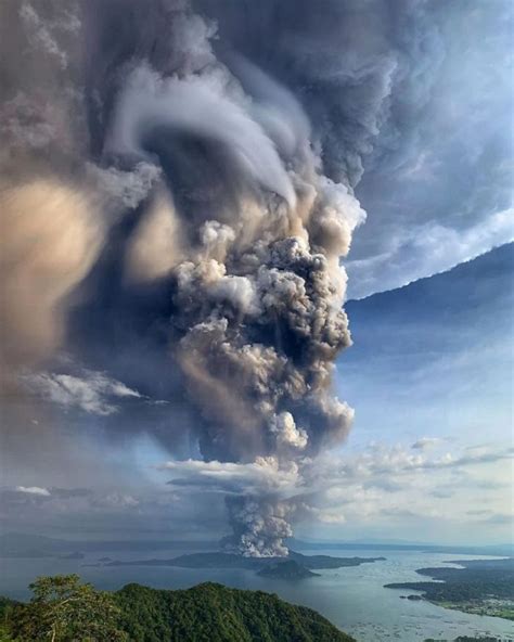 Mount Taal In The Philippines Erupting