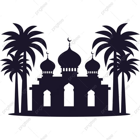 Gambar Siluet Masjid Mesjid Ramadan Bayangan Hitam Png Dan Vektor