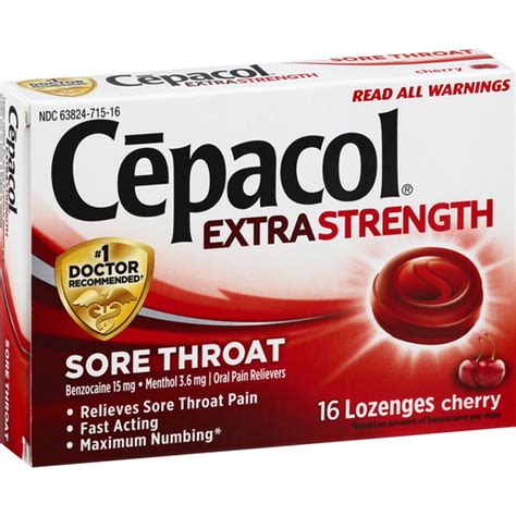 Cepacol Extra Strength Sore Throat Cherry 16 Ct Cough Drops Yoder