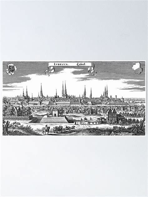 Lübeck circa view of walled city Poster for Sale by edsimoneit Redbubble