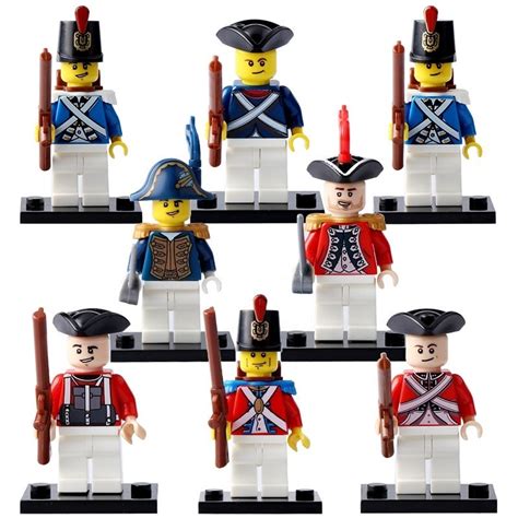 8pcsset American Revolutionary War Chief Red Coat Royal Navy Lego