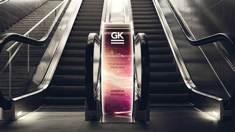 animated escalator lightbox mock  gk mockups store