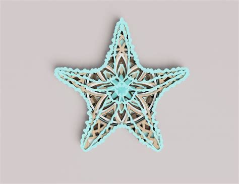 Starfish Laser Cut File Layered Svg Vector Design Dxf File Etsy