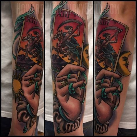 It is important to remember when choosing a placement for this design that many tarot readers believe that a card drawn upside down bears the opposite meaning. howardnealtattoos:neo-traditional-tarot-tattoo-done-by ...
