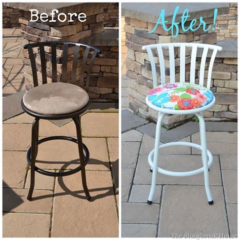 Quick And Easy Barstool Makeover Bar Stool Makeover Reupholster Bar