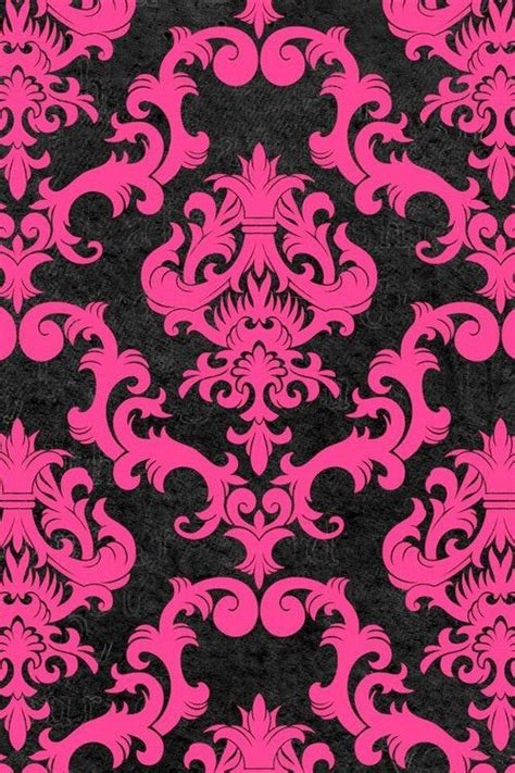 Image Via We Heart It Black Damask Patterns Pink Wallpapers Pink And Black Wallpaper